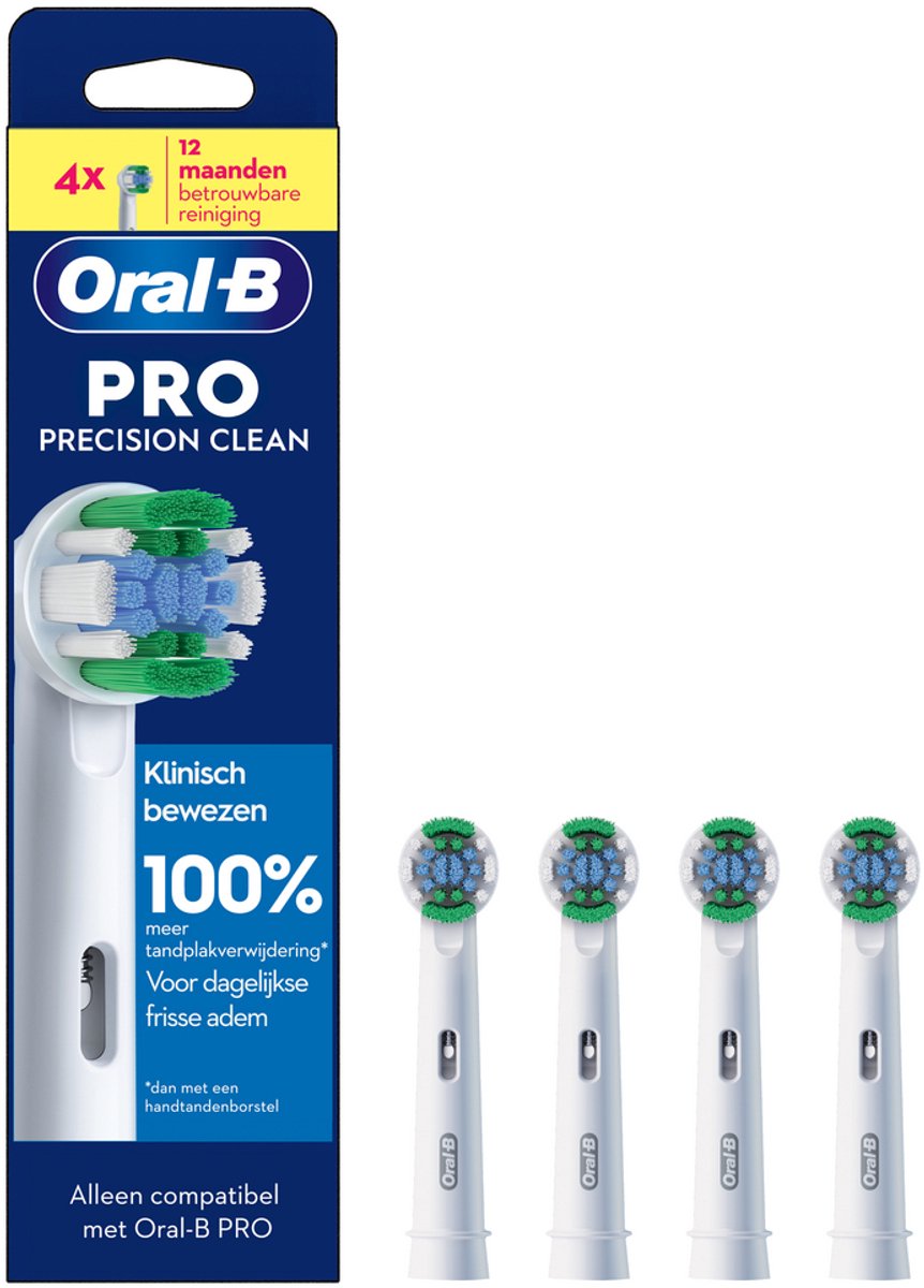 Oral-B Pro - Precision Clean - Opzetborstels met CleanMaximiser Technologie - 4 Stuks -