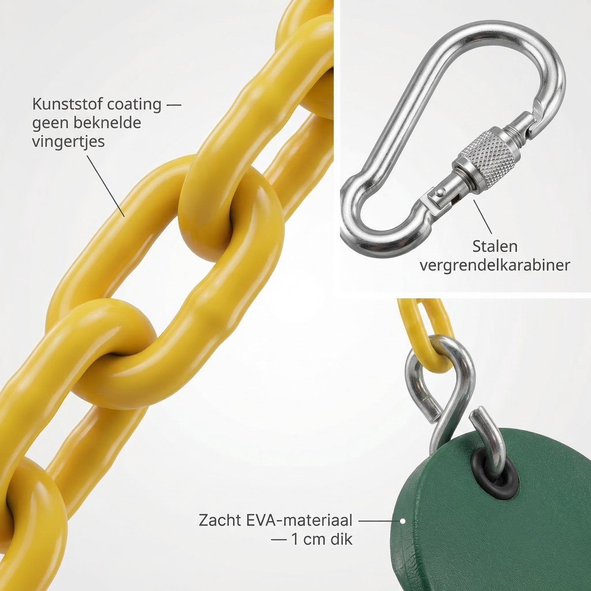 JAXY Schommel - Schommelzitje - Swing  - Kinderschommel - Groen — afbeelding 5