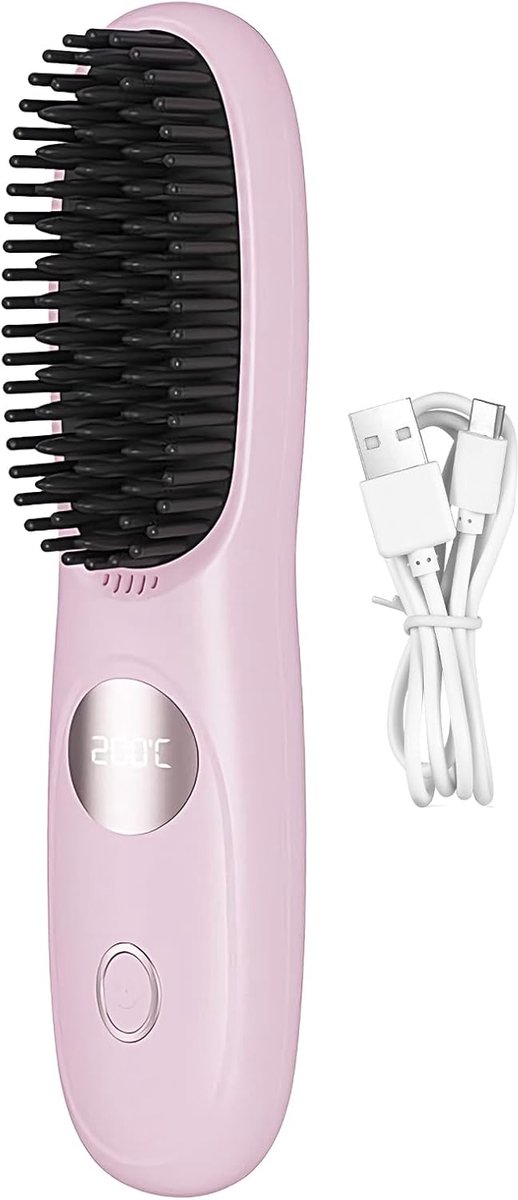 Draadloze Stijltang Borstel - Haar Styling Tool - Dagelijks Gebruik - 3 Temperatuurstanden - 20.6 x 4.5 x 4 cm