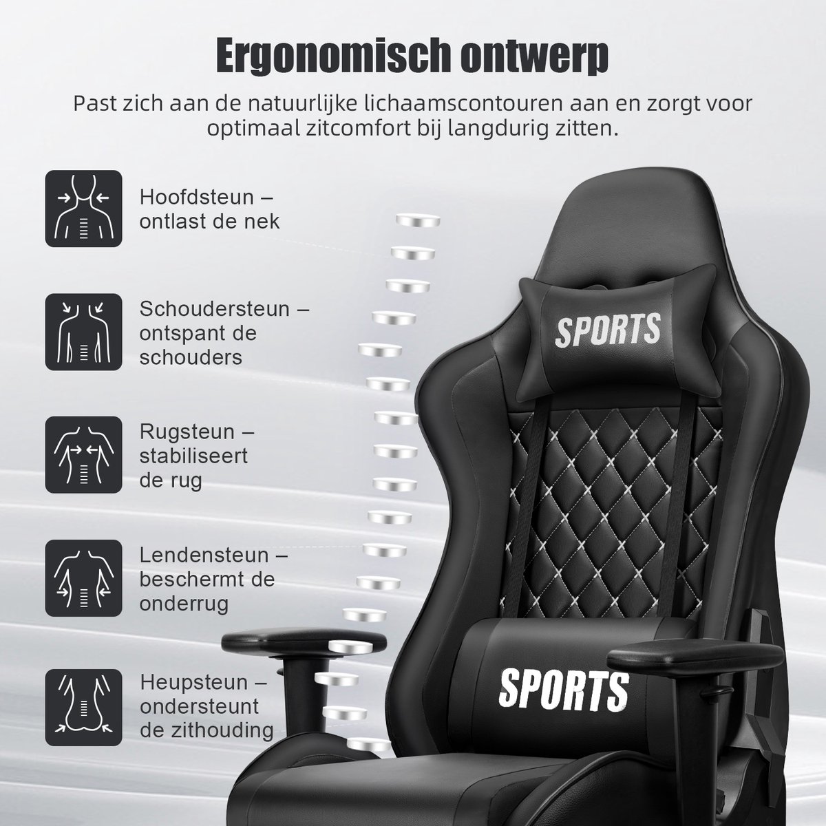 Hiaonyx Gaming Stoel - Verstelbare - afbeelding 2