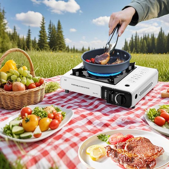 Draagbaar Kookstel - Kampeer Gasbrander - Outdoor Koken - Verstelbare Enkele Brander - 34x25.5x8cm - Wit van Draagbaar — afbeelding 5