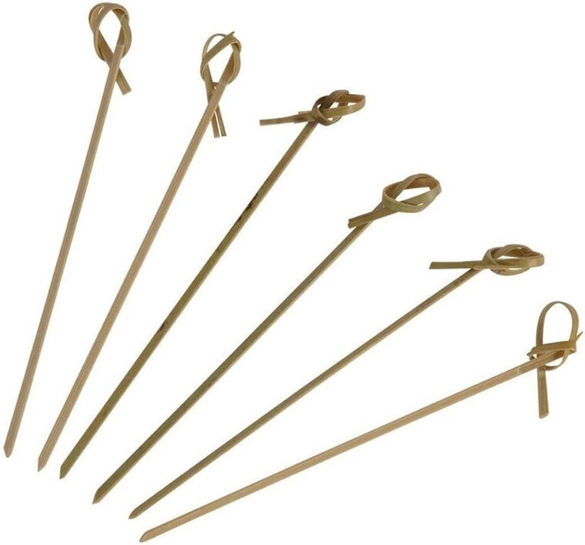 Cocktailprikkers - Bamboe spiesjes - Hapjes serveren - Geknoopt design - 12 cm lengte