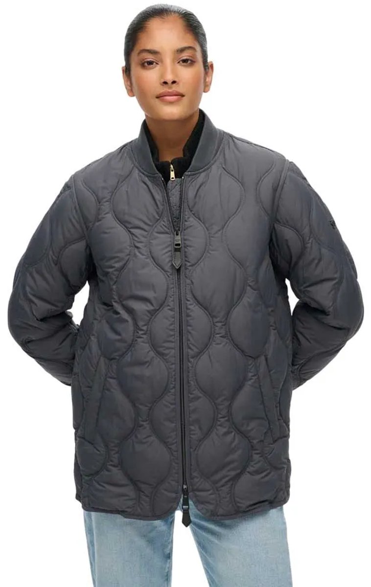 Superdry Short Quilted Liner Jas Dames Blauw