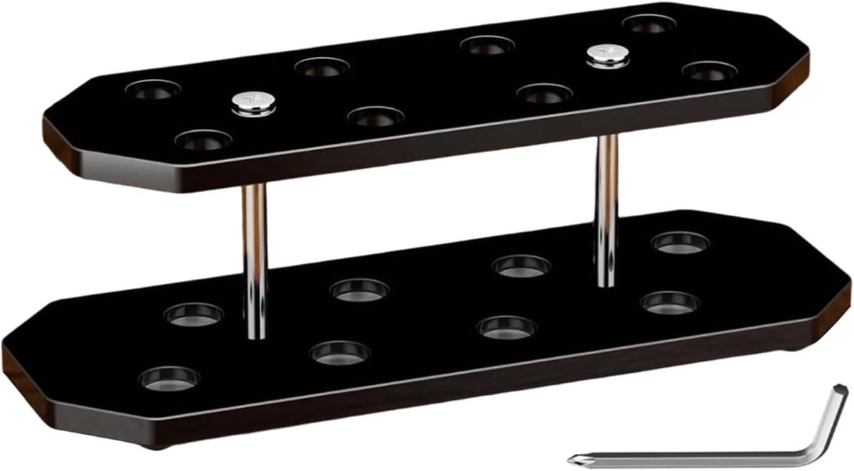 Dartstandaard Acryl - Dartrek Schuin - Dart Display - Acht Sleuven - 16x6x5.5cm - Zwart