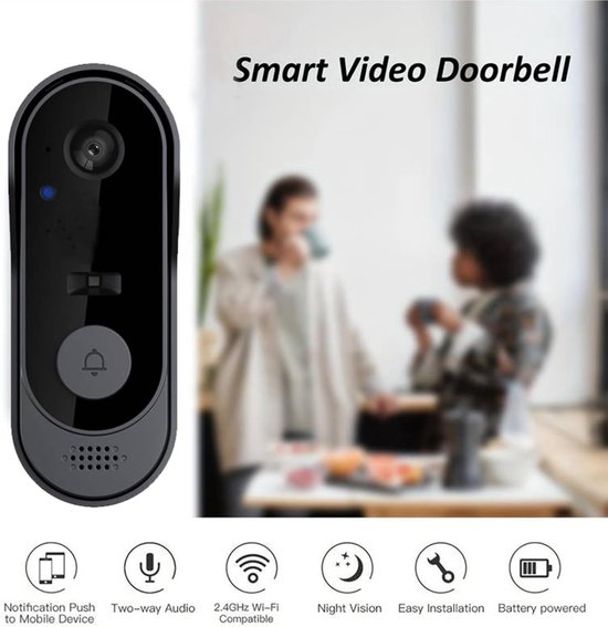Videodeurbel met camera - Slimme deurbel - Beveiliging voordeur - Tweerichtingsgesprek - 7x5x16 cm — afbeelding 5