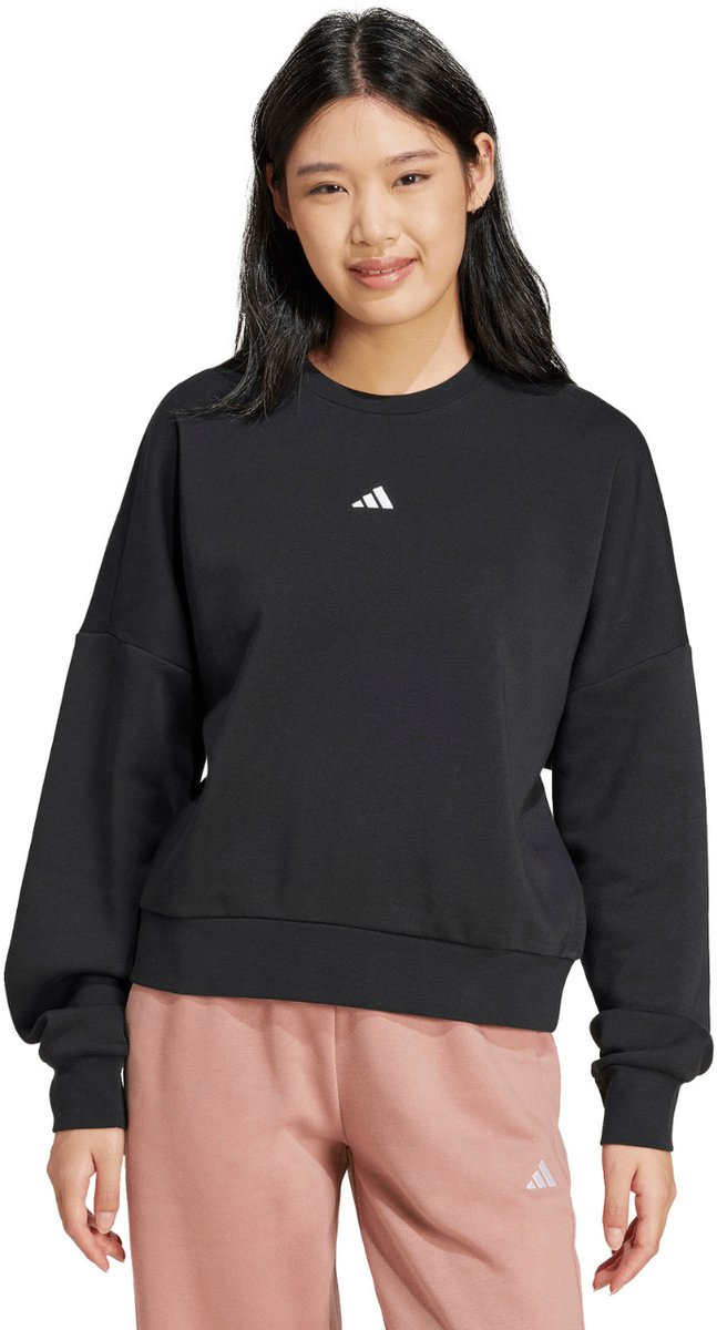 Adidas Essentials Small Logo Feelcozy Sweatshirt L Vrouw Zwart