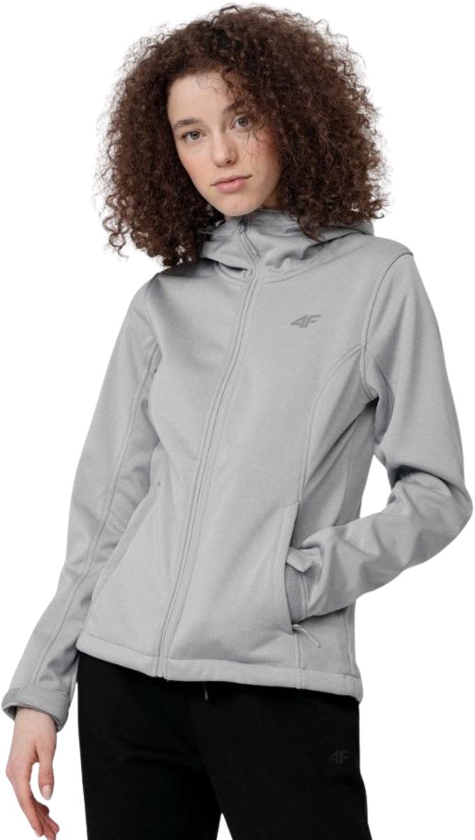 4F Jas Dames softshell Lichtgrijs - Maat S