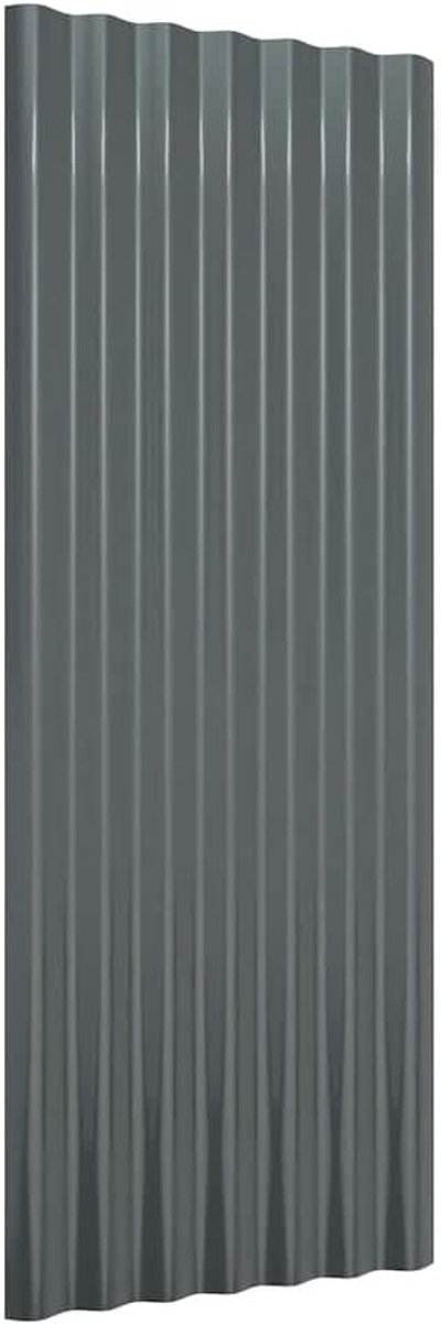 Dakpanelen Set - Golfplaten - Schuur Bekleden - Gegalvaniseerd Staal - 100x36cm - Antraciet