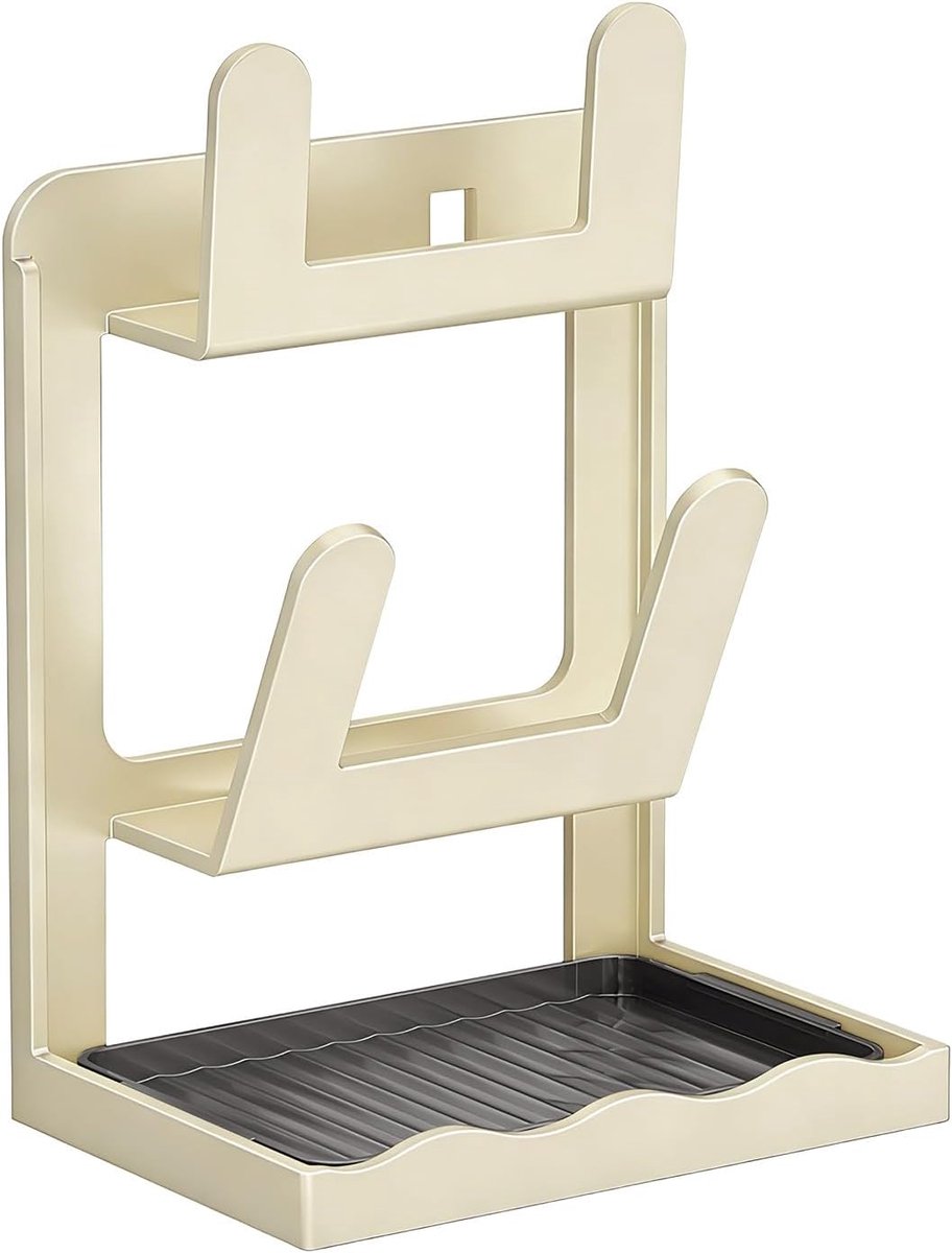 Dekselrek - Pannenhouder - Keuken Organiseren - Verticale Opslag - Dubbele laag - Wit
