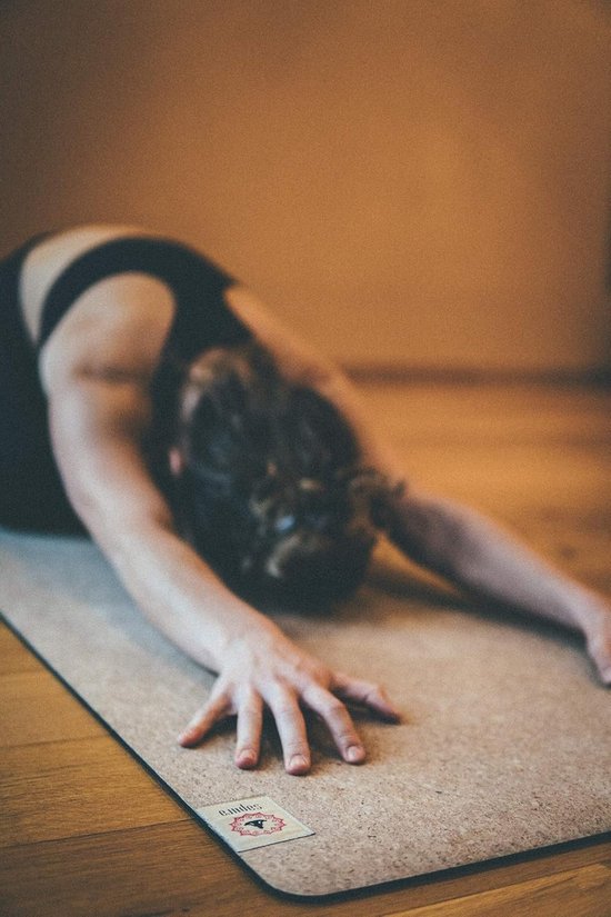 Yogamat Rubber Kurk - Fitnessmat Antislip - Thuis Sporten - Natuurlijke Materialen - 190 cm Lang - Zwart van Yogamat — afbeelding 2