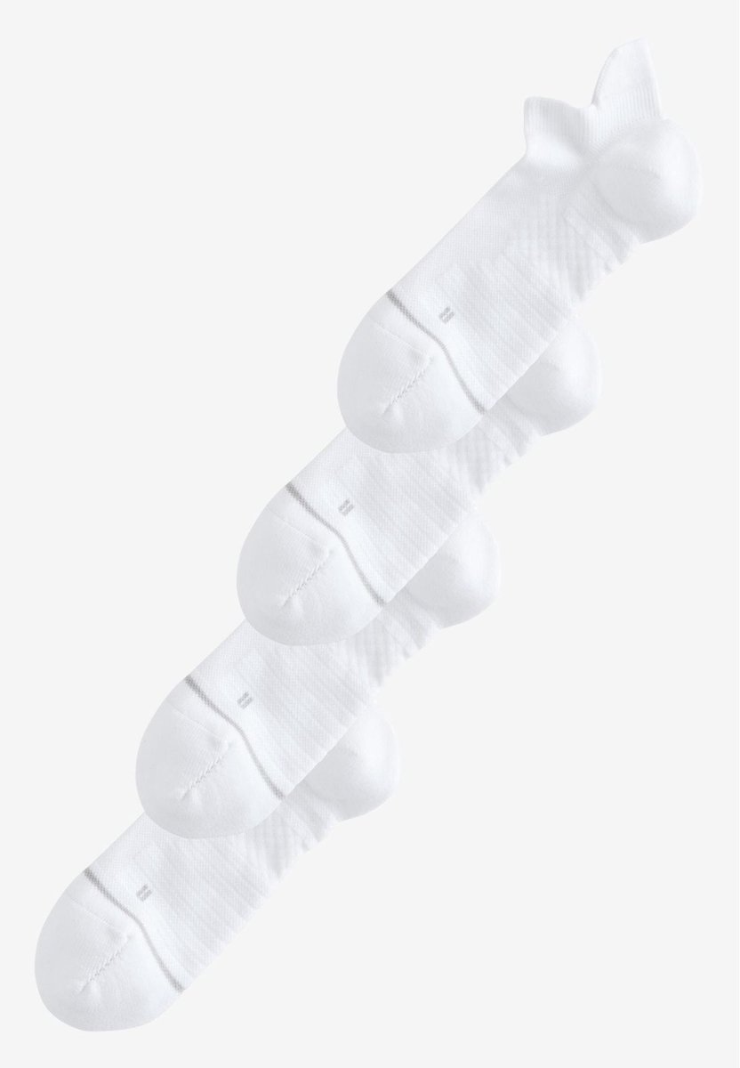 Next - Heren - Active Cushioned Sports Trainer Socks 4 Pack - Wit