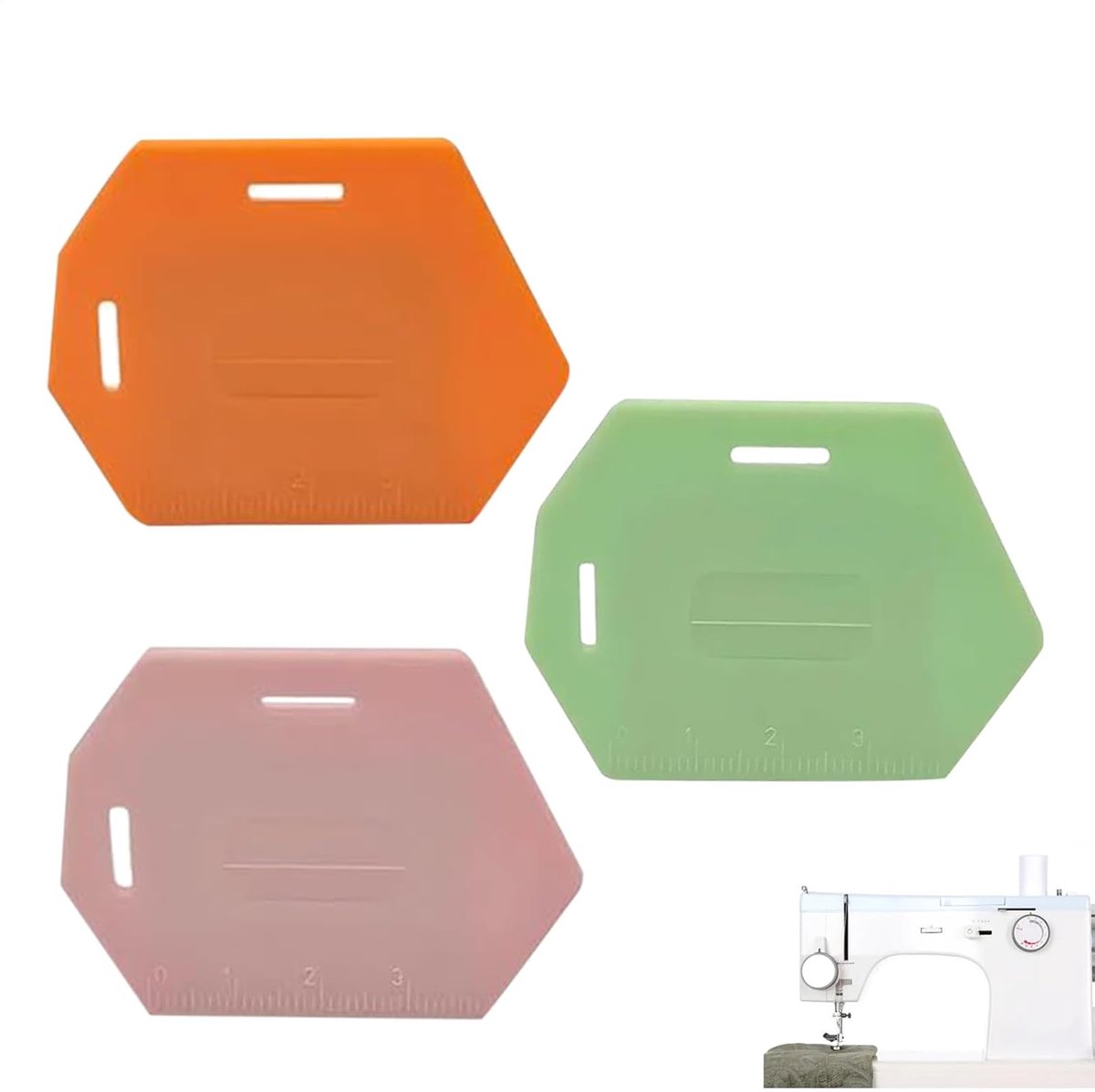 Naaigeleider Set - Naaimachine Hulpstuk - Nauwkeurig Naaien - Magnetisch Met Schaal - 3 Stuks