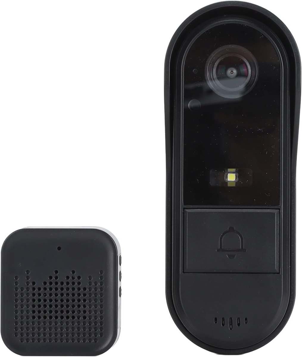 Videodeurbel Camera - Draadloze Beveiliging - Huisbewaking Buiten - Tweeweg Communicatie - 16x8x6 cm - Zwart