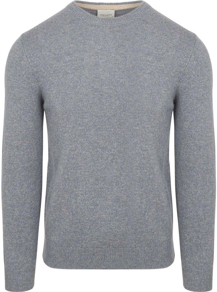 Profuomo Pullover Wol Blend Blauw - Maat XL - Heren - Pullovers