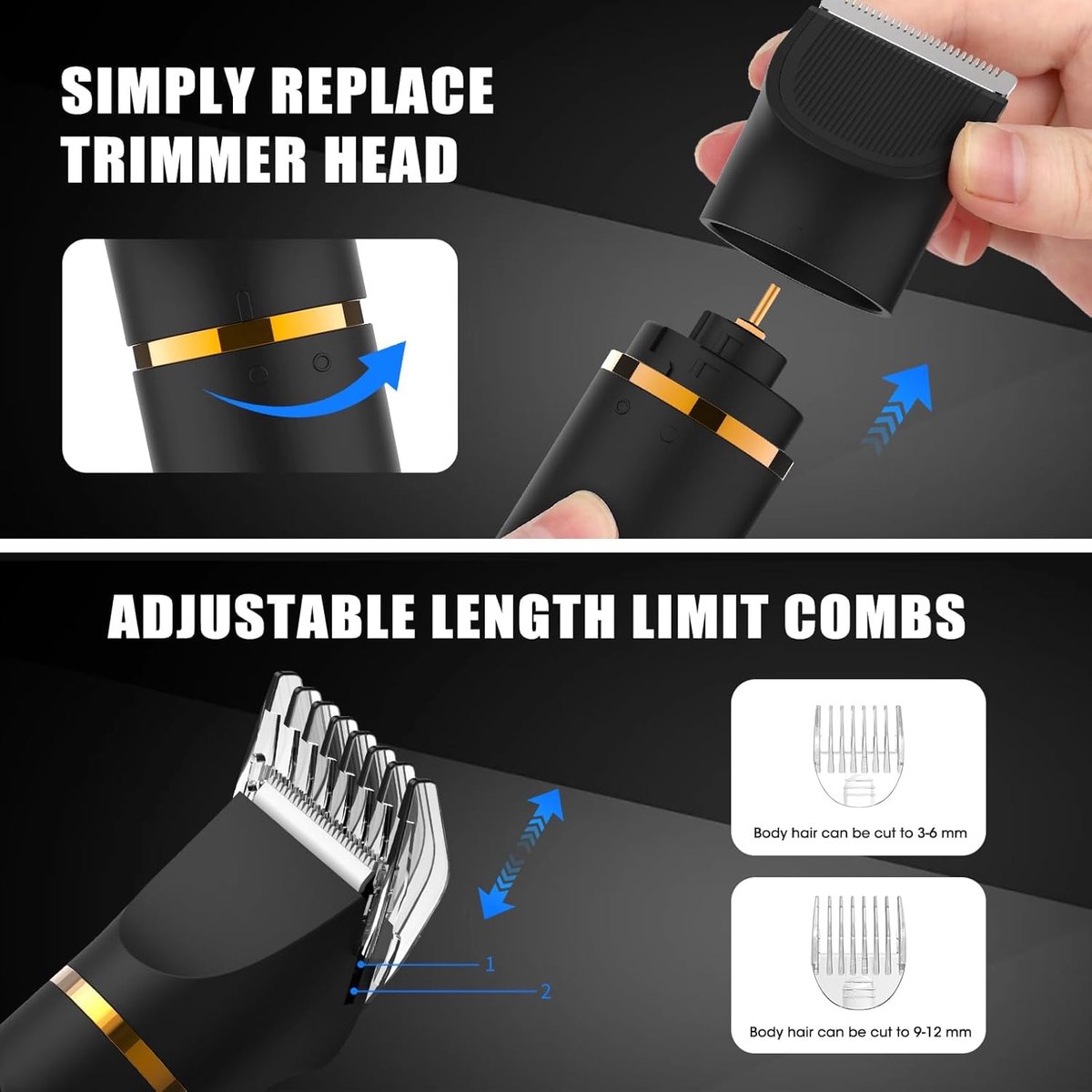 Flexizo 3-in-1 Lichaamstrimmer met LED Display en IPX6 Waterdicht - afbeelding 3