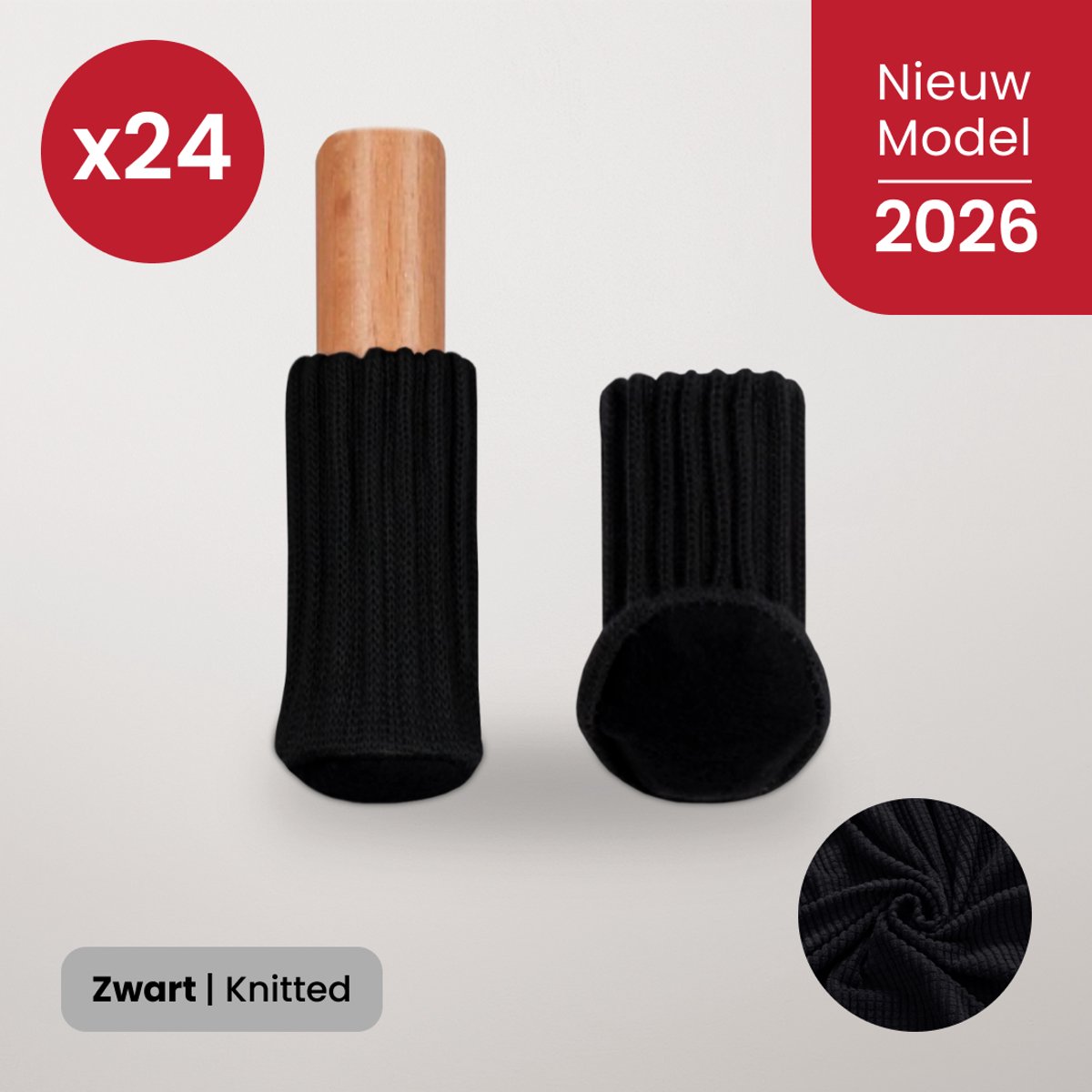 BankhoesDiscounter Stoelpoot Beschermers – Vloerbeschermers - Stoel Sokken – Stoelpoot Doppen – Vloerbeschermer - 20-60mm – Zwart – 24 Stuks