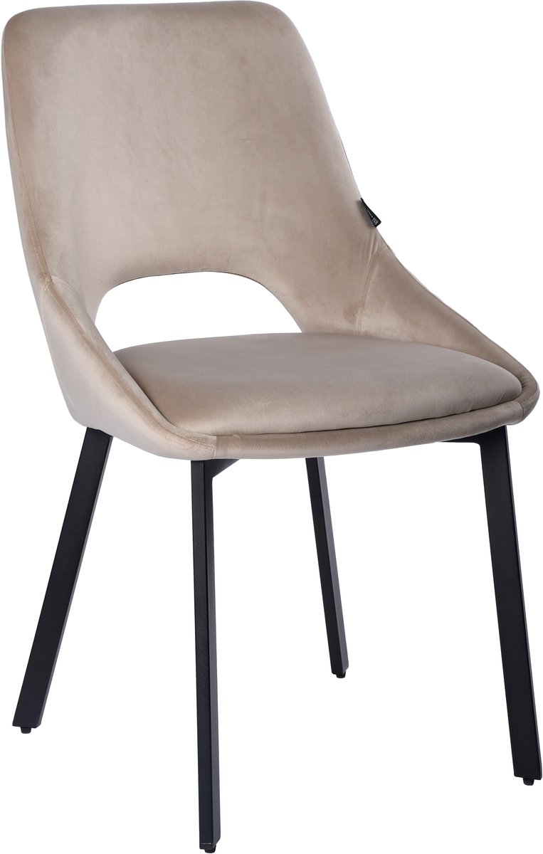 ExitoDesign LUMO - Eetkamerstoel - Weluurbekleding - Metaal - Beige