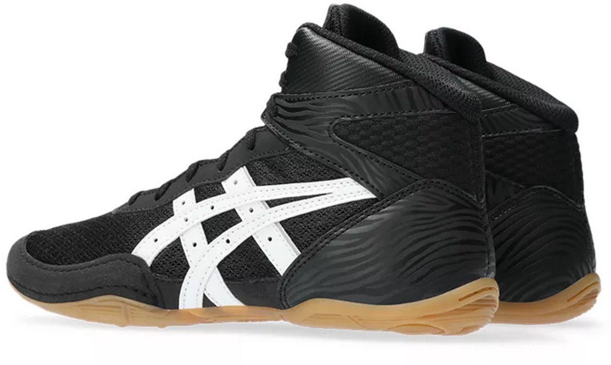 ASICS Matflex 7 Zwarte Worstelschoenen Ade d EVA Schuim Ondersteunende Panelen