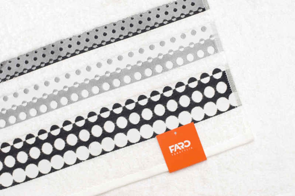 Faro Silver Serie - Handdoek - 50x90 cm - Wit - Zacht & Absorberend