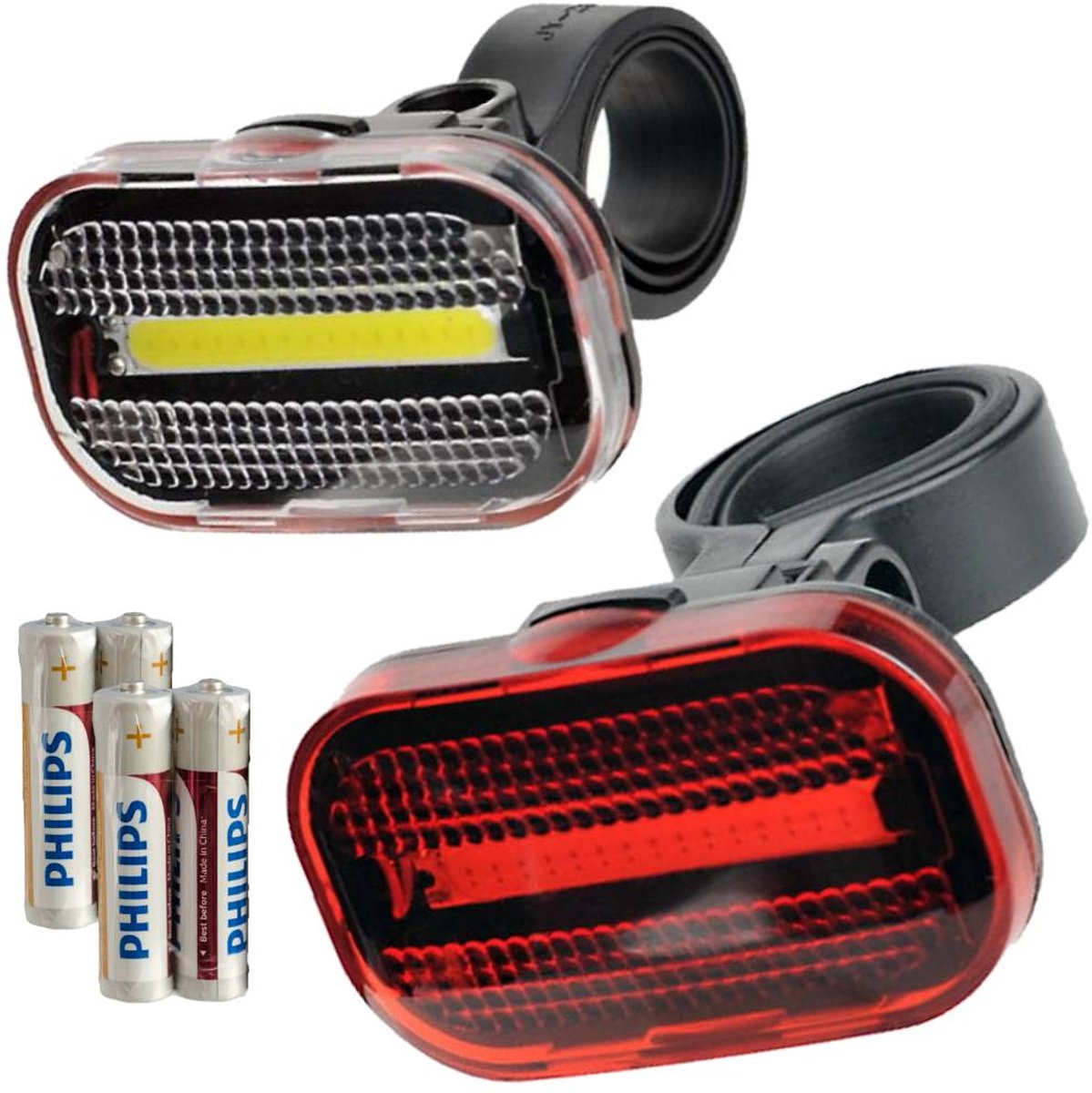 2K Serie - Fietsverlichting Set - Voorlicht en Achterlicht - COB LED
