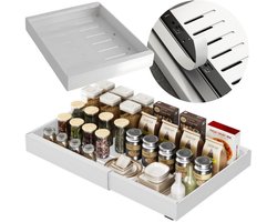 KitchenPro FlexiStore - Keukenorganizer - Uitschuifbaar - Verstelbaar - Minimalistisch Design - 32-52 cm
