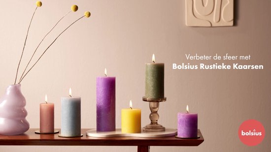Bolsius - Rustieke Dinerkaarsen - Blauw - 9 stuks - 13 branduren - 27cm