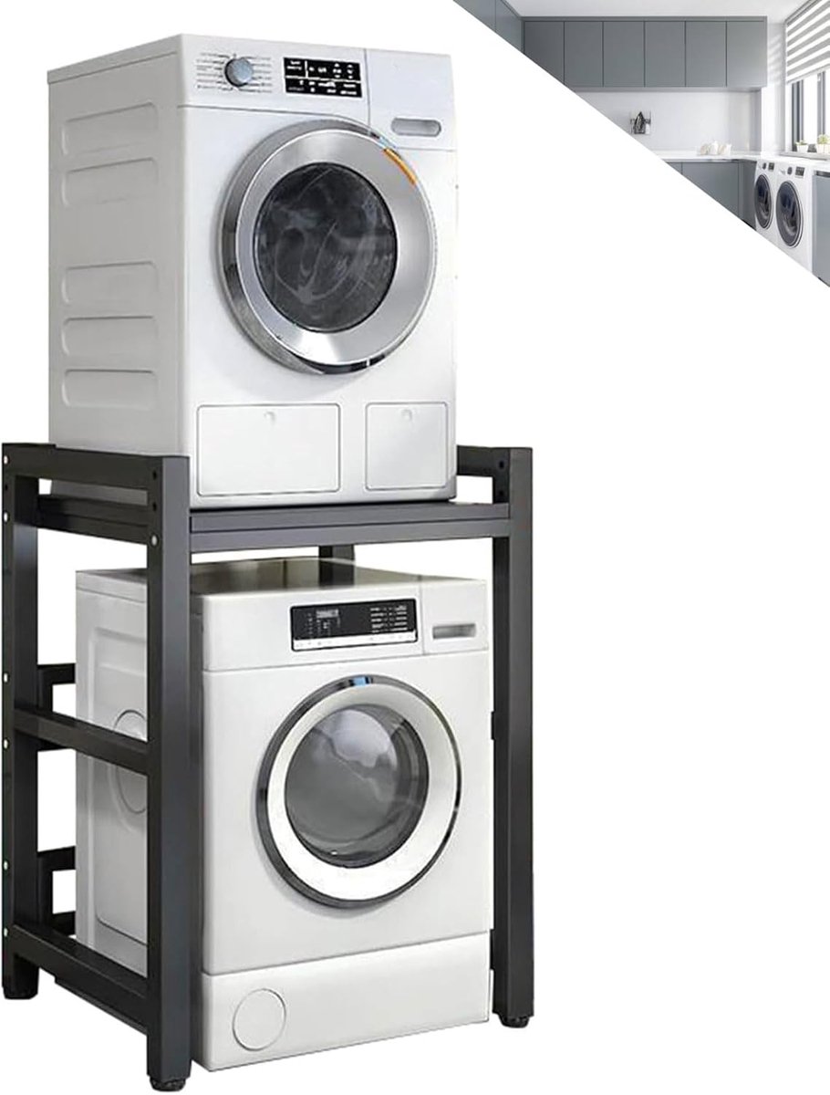 Droogrek Organizer - Wasmachine Plank - Ruimte Besparen - Sterke Draagkracht - 105 cm Hoog - Wit