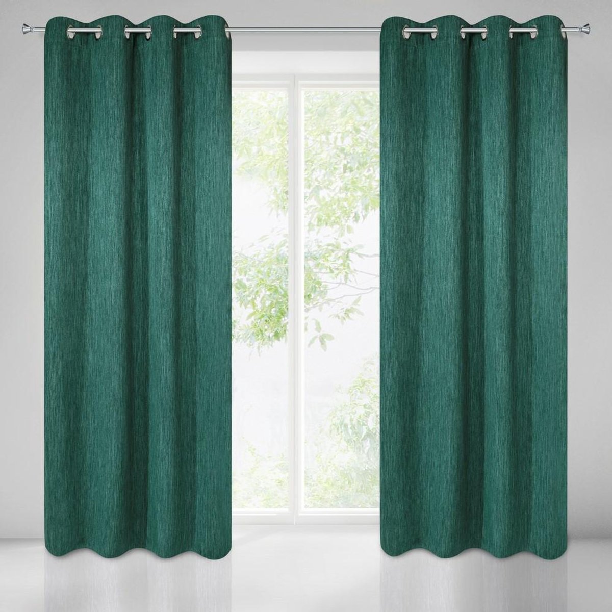 Eurofirany Rossie - Gordijn - Groen - 135x250 cm - Verduisterend