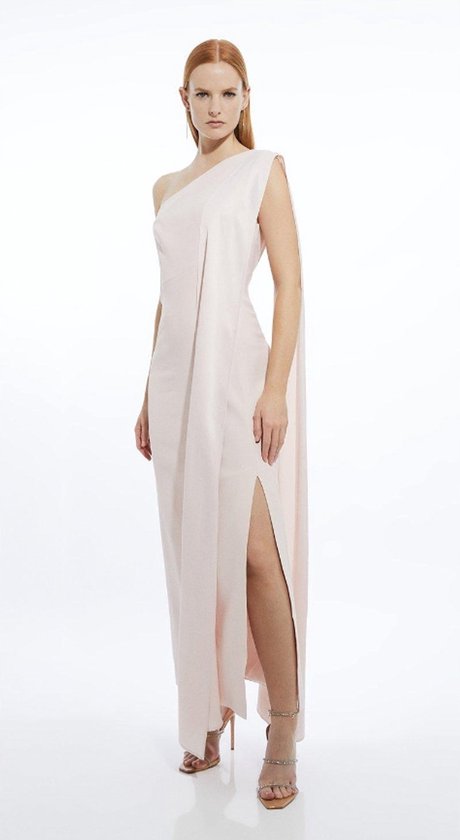 Karen Millen Petite - Midi Jurk - Eén Schouder - Split