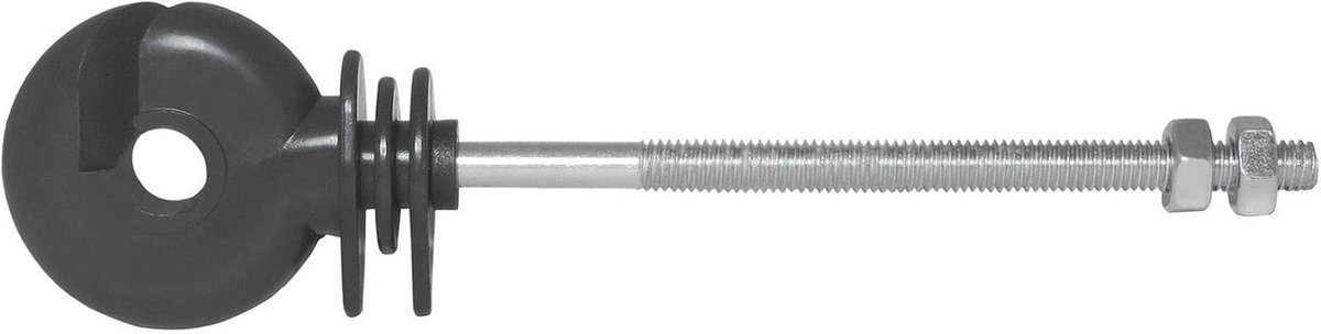 Ringisolatoren 100 Stuks - Draadisolatoren Veehouderij - Stroomdraad Beveiligen - Flexibel Inzetbaar M6 - 145 mm Lengte - Zwart