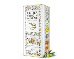ELEO Olijfolie 5 liter Extra Vierge Amaliada – Zuurgraad <0,5% – 100% Koroneiki – Eerste Koude Persing – Delicaat & Rijk aan Antioxidanten – Internationale Medaille Winnaar
