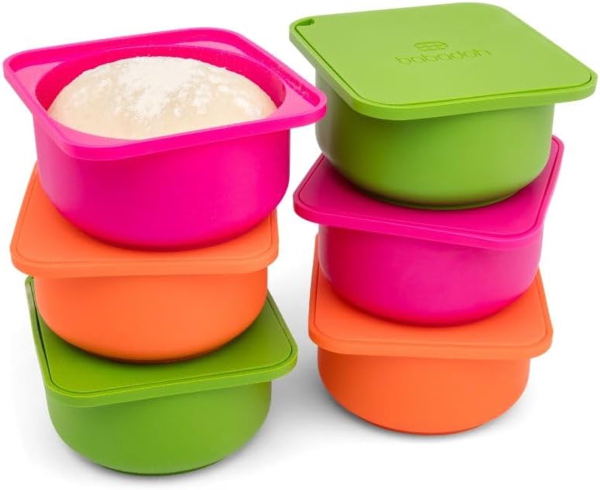 Pizzadeeg Containers - Proofing Bakjes - Pizza Maken - Set van 6 - 135 x 122 x 64 cm
