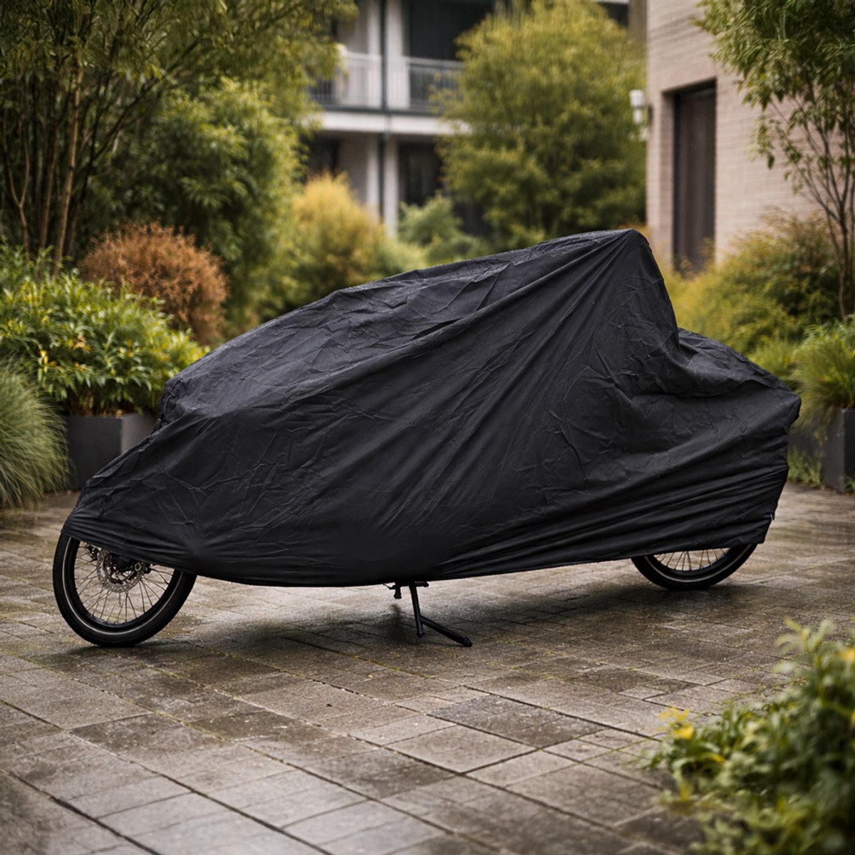 Maxxcovers Bakfietshoes - Voor 2-wielers met Regentent Huif - Waterdicht - Zwart