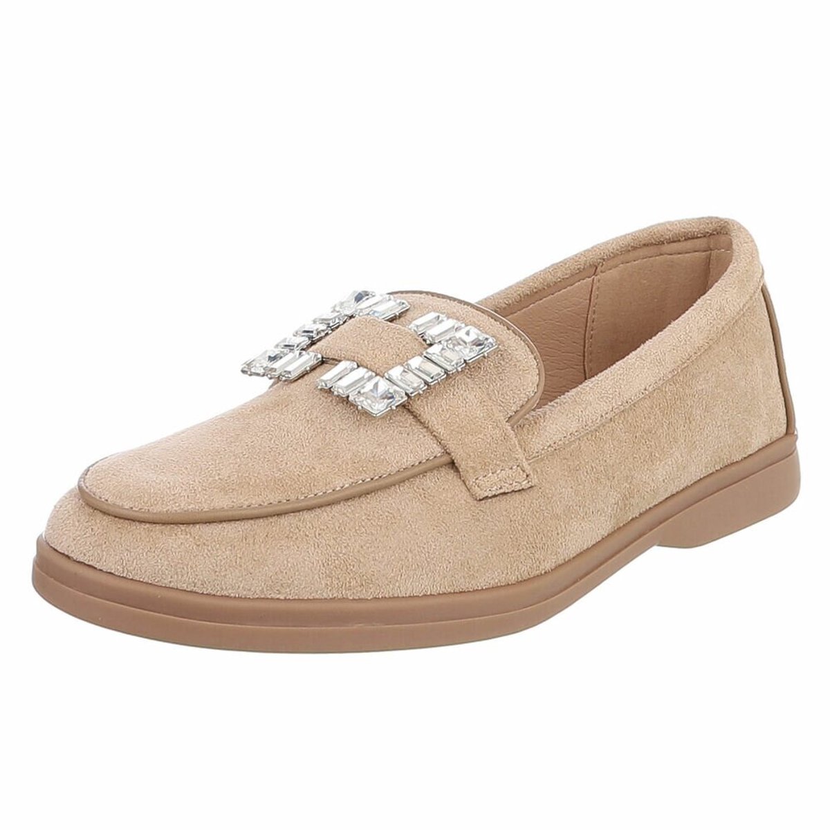 Loafers- moccasins- dames- Beige Suedine maat 37