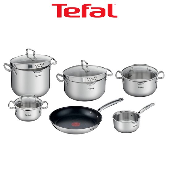 Tefal Duetto+ - Pannenset - 6-delig - Inclusief Deksels - Inductie - RVS