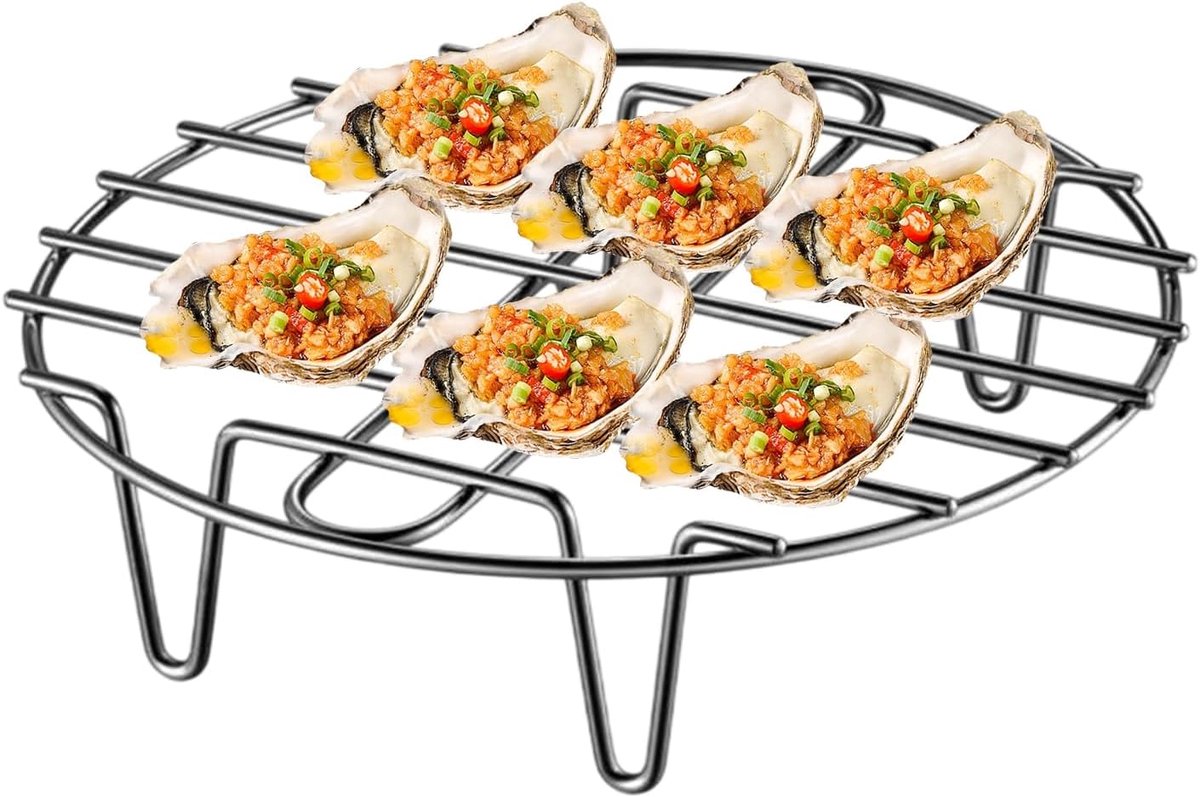 Rond Stoomrek Ovenrooster Braadrek Koken Stomen Bakken Vaatwasmachinebestendig 20 tot 325 cm Zilverkleurig