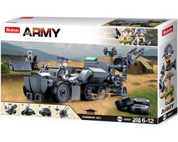 Sluban Army WWII Leger Voertuigenset 4in1 bouwspeelgoed – Constructiespeelgoed bouwset met 368 bouwstenen – M38‑B0681 – vanaf 6 jaar