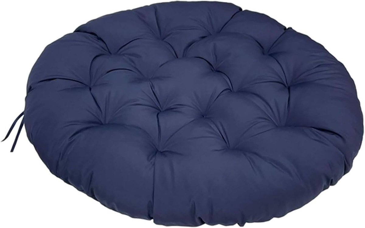 Papasan Stoelkussen - Hangend Zitkussen - Buiten Ontspannen - Waterdicht Polyester - 80x80cm - Navy Blauw