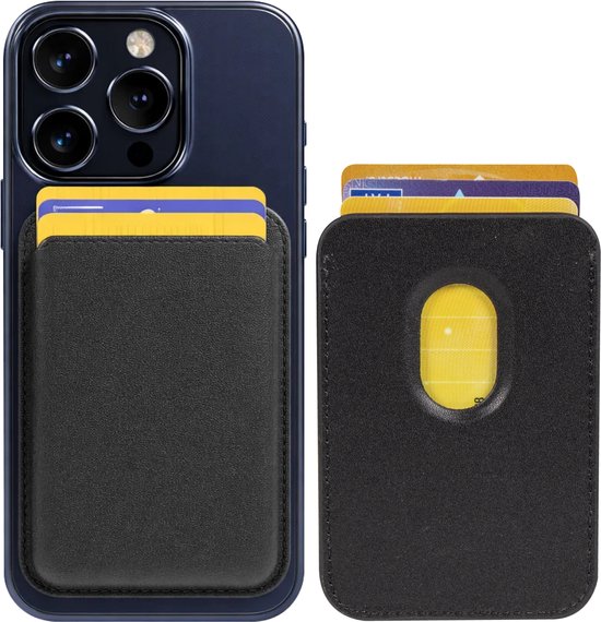 Porte-cartes Nuvance - Compatible avec MagSafe Wallet - Porte-cartes - 3 Cartes - Porte-cartes Magnétique - Zwart