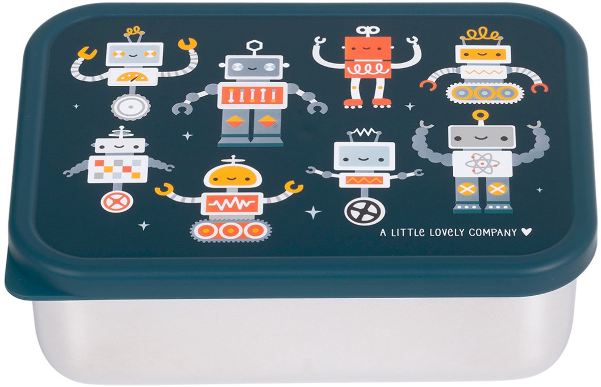 A Little Lovely Company - RVS lunch box - brooddoos - roestvrij staal - Robots