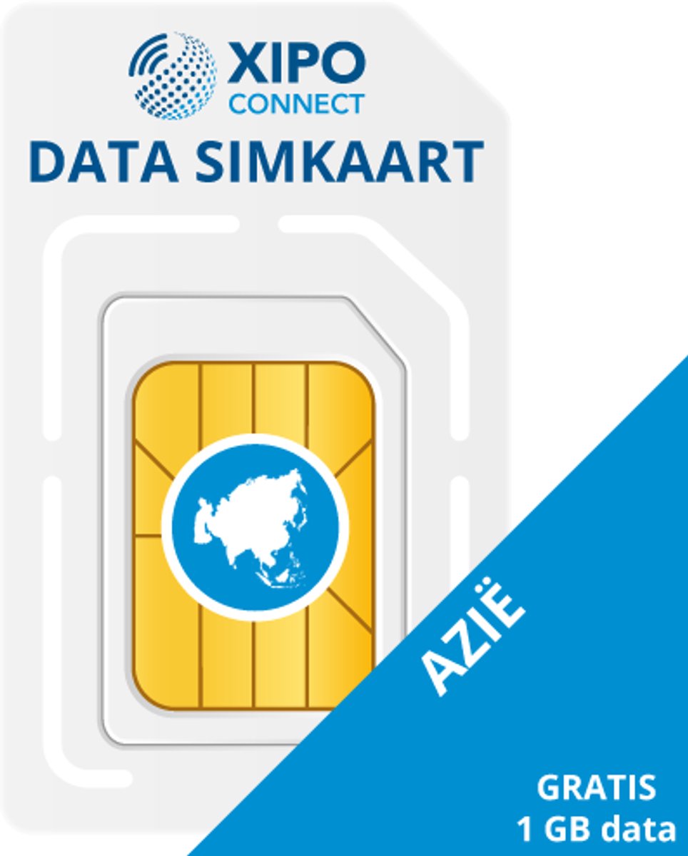 XIPO CONNECT - Data Simkaart Azië + 1GB Data