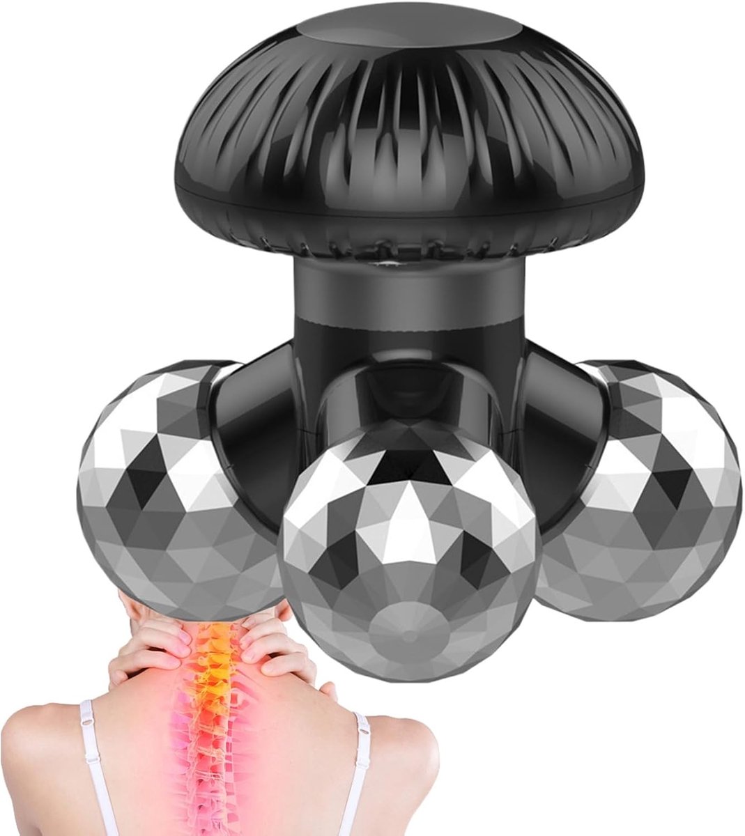 Draagbare Handmassage - Elektrisch Apparaat - Spierontspanning - Paddenstoelvormig - 10.5 x 10.5 x 10 cm