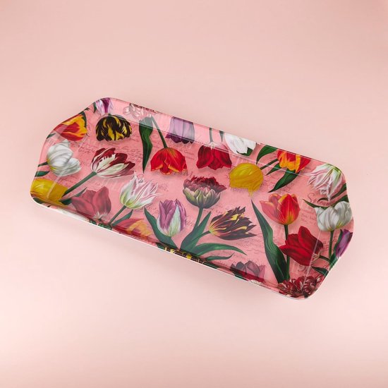 Five - Dienblad van melamine in marmerlook, 43 x 33 cm, zwart