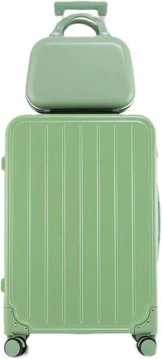 Reiskoffer Set - Handbagage Koffer - Vakantie Reizen - Lichtgewicht PC ABS - 20 inch - Groen