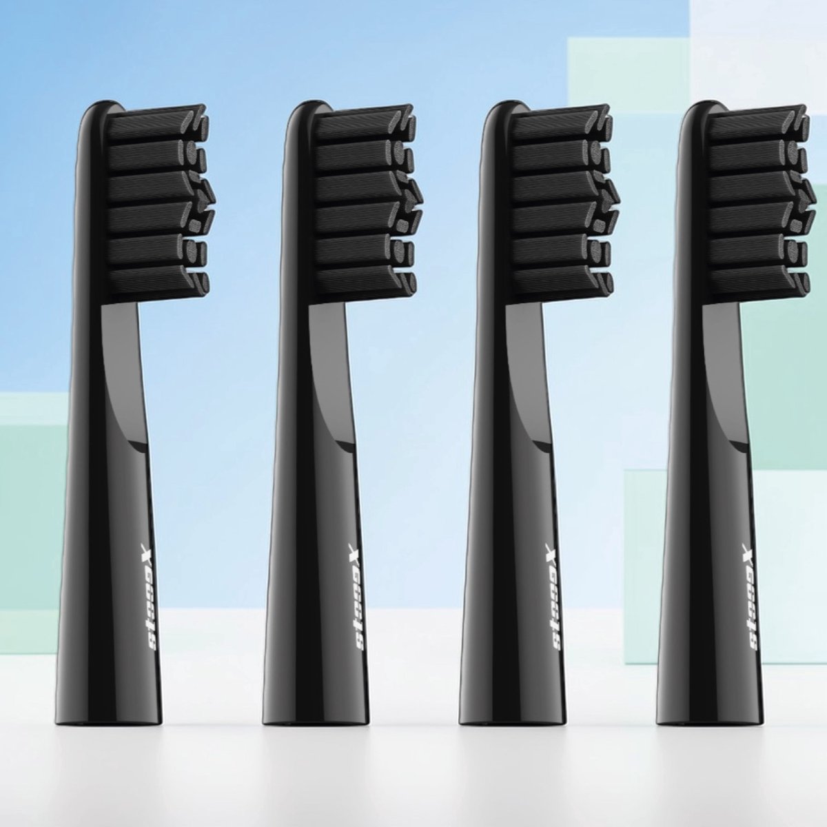 Stooox® - Opzetstukjes - Opzetborstels - 4 Stuks - Zwart