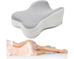 Ergonomisch Kniekussen - Zijslaper Kussen - Verbeterde Slaaphouding - Vormvast Traagschuim - 35x25x13.5 cm - Blauw