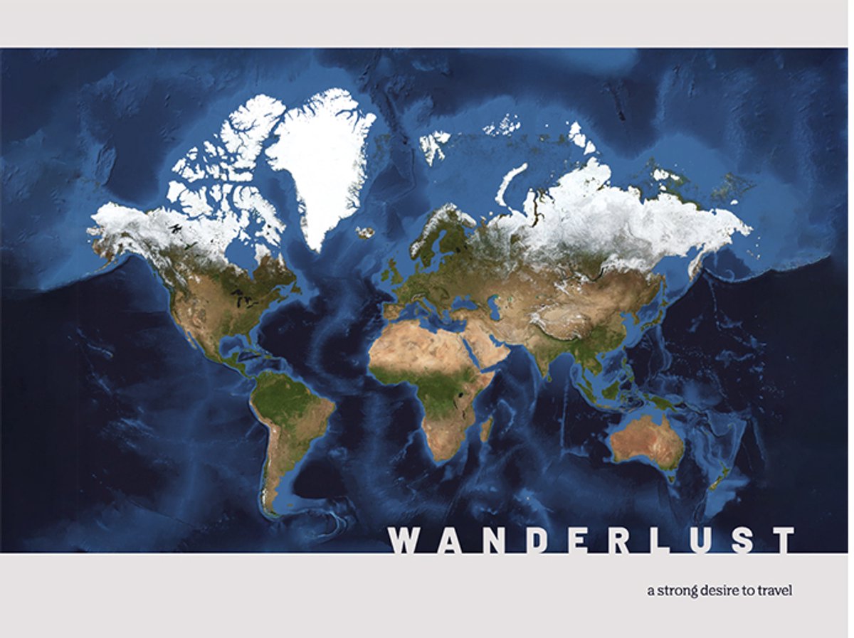 Wereldkaart 40x30 cm - Aluminium - Voelbaar 3D Reliëf - Lichtgrijs - World map - Wanderlust - Vintage - Retro - Muurdecoratie - Wanddecoratie