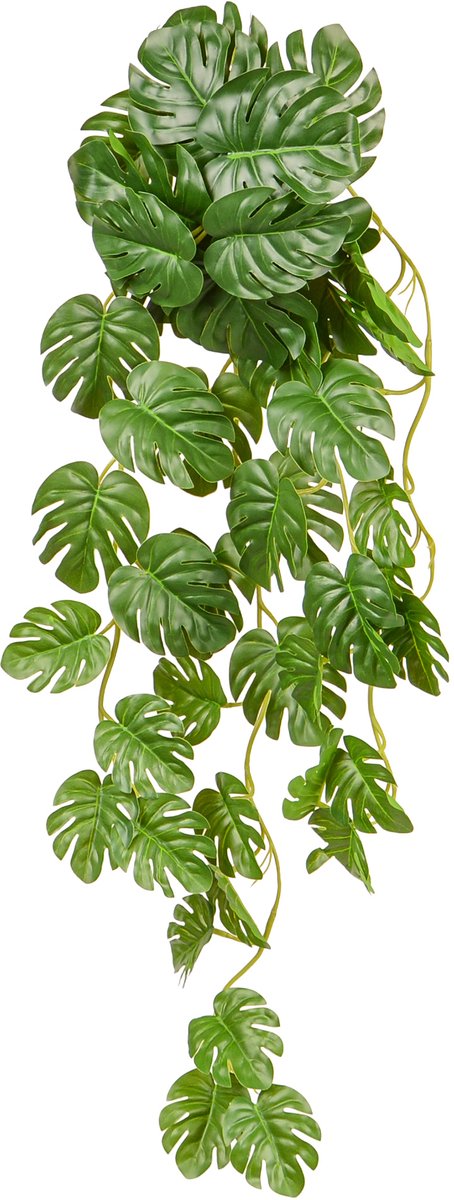 UNUS® Kunsthangplant Monstera Hangplant Groen Kunstplanten 55 cm set van 2 voor Binnen en Buiten Nepplanten Kunst plant