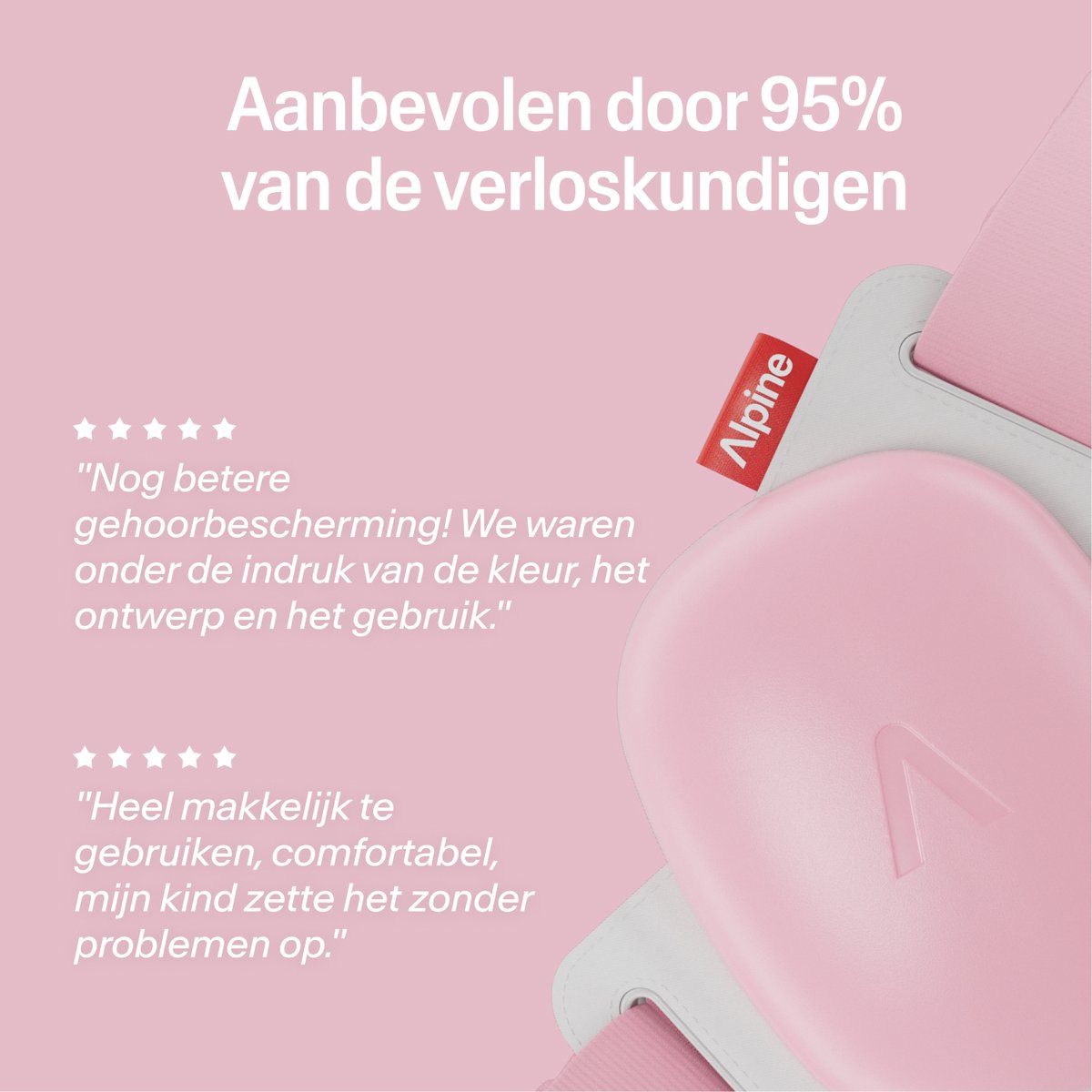 Alpine Muffy Baby Comfort (12-48 Maanden) - CE & ANSI Gecertificeerde Koptelefoon Baby - Verstelbare Gehoorbescherming Baby en Kinderen - Unieke Hoofdband voor Veilige & Comfortabele Pasvorm - 24 dB Demping - Roze – foto 4