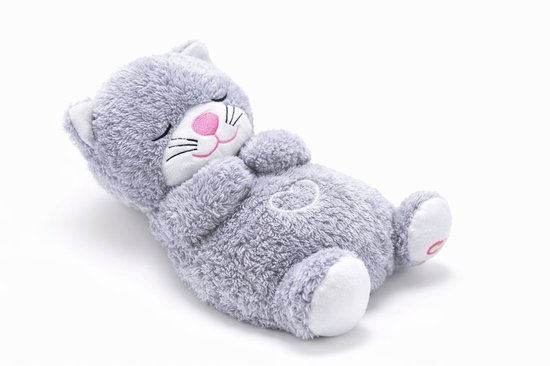 Ademend knuffeldier, ezel, 32 cm, hartslag, pluche ezel met ademhaling